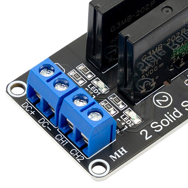 2 canaux Solid State Relais 5V DC Low Level Trigger Power Switch compatible avec Arduino et Raspberry Pi