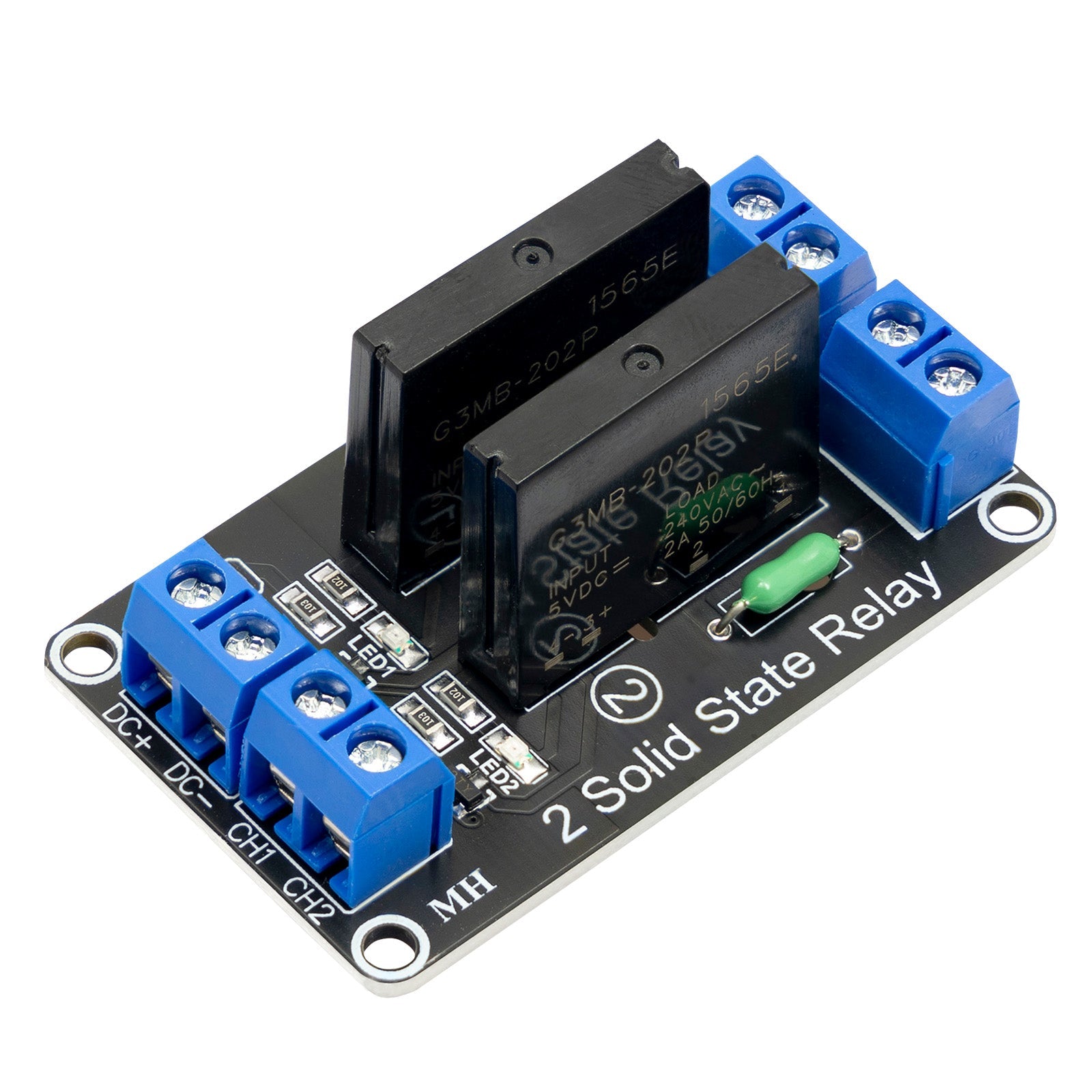 2 Kanal Solid State Relais 5V DC Low Level Trigger Power Switch kompatibel mit Arduino und Raspberry Pi