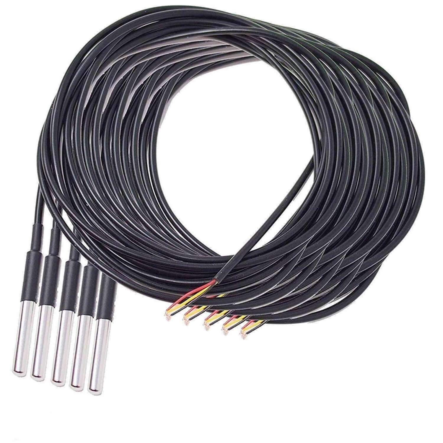3M Kabel DS18B20 digitaler Edelstahl Temperatursensor Temperaturfühler, wasserdicht kompatibel mit Arduino und Raspberry Pi