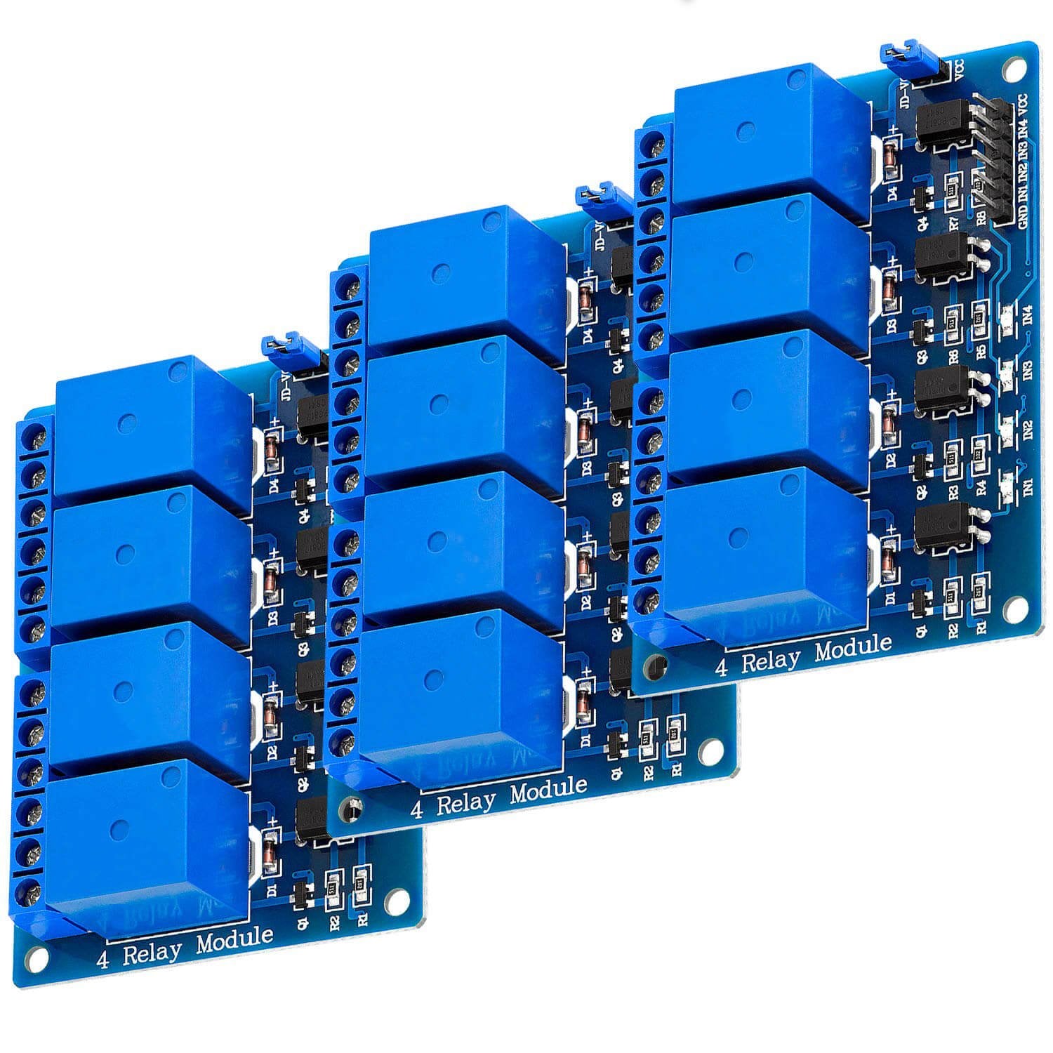 4-Relais Modul 5V mit Optokoppler Low-Level-Trigger kompatibel mit Arduino and Raspberry Pi