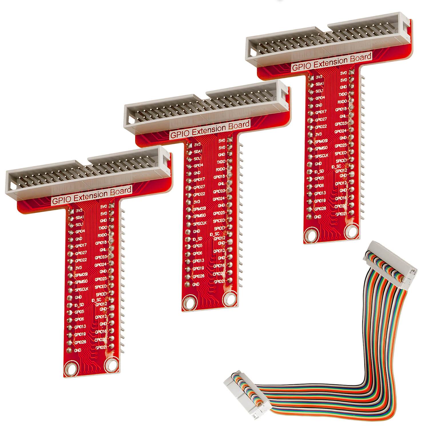 40 Pins GPIO Breakout Board und kompatibles Flachband Ribbon Kabel für Raspberry Pi RaspberryPi Zubehör AZ-Delivery 3x Breakout 