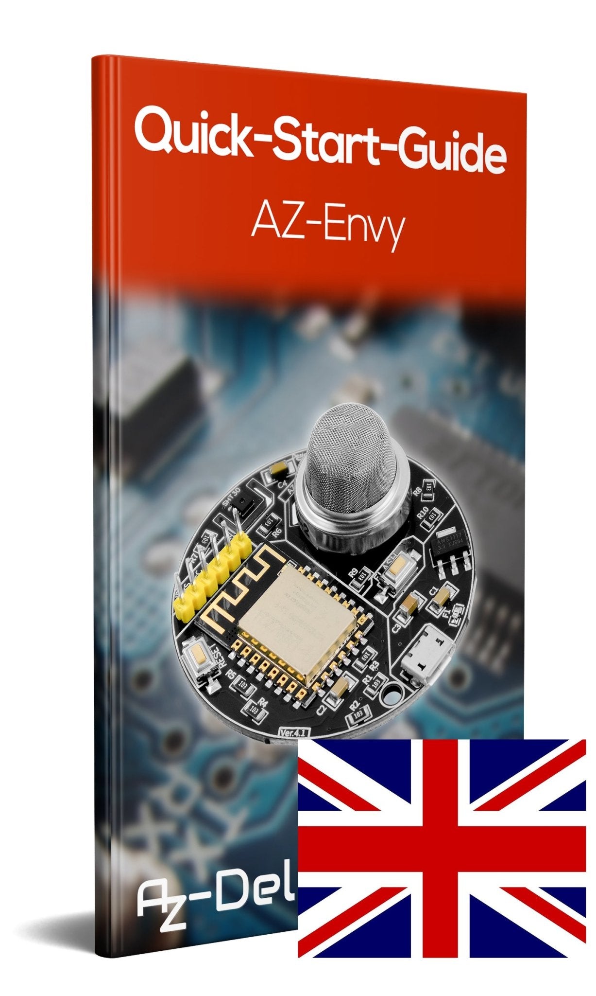 AZ-Envy Wlan ESP8266-12F Umwelt Entwicklungsboard mit Feuchtigkeits- und Luftqualitätssensor (MQ-2 und SHT30) - AZ-Delivery