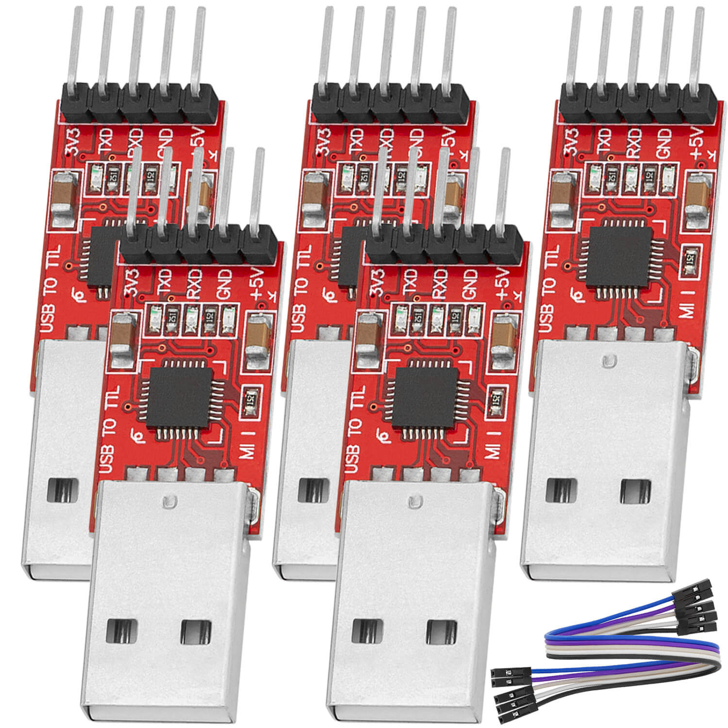 CP2102 USB zu TTL Konverter HW-598 für 3,3V und 5V mit Jumper Kabel - AZ-Delivery