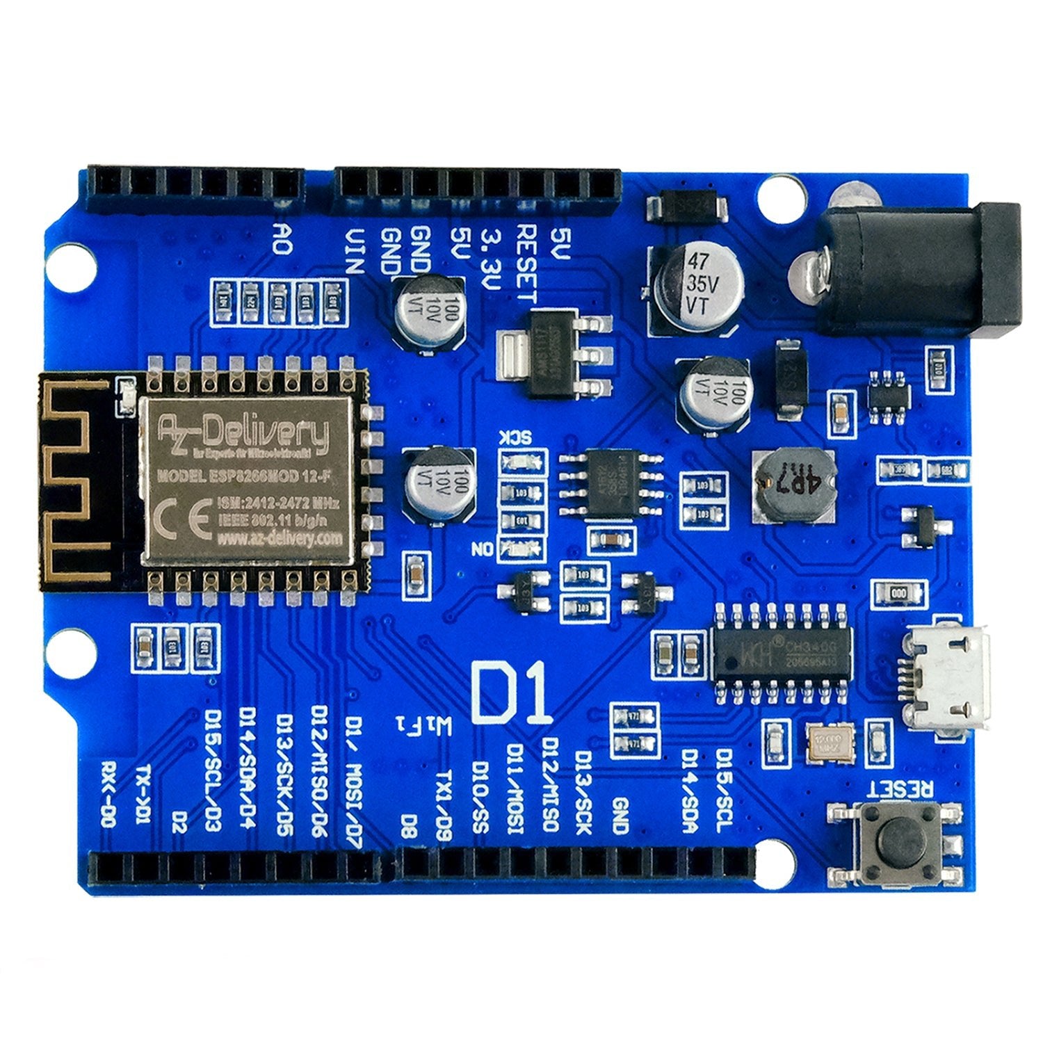 D1 Board NodeMCU ESP8266MOD-12F WiFi Wlan Modul kompatibel mit Arduino - AZ-Delivery