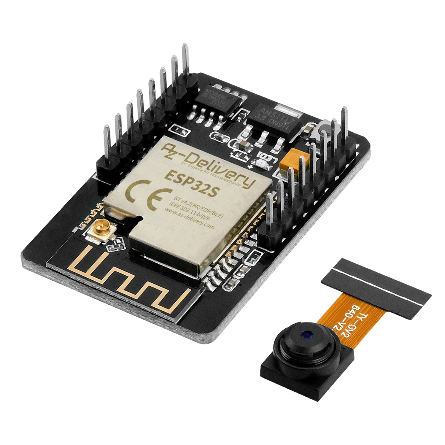 ESP32-Cam Modul (ESP32 Wifi/Bluetooth Modul inklusive Kamera) kompatibel mit Arduino - AZ-Delivery