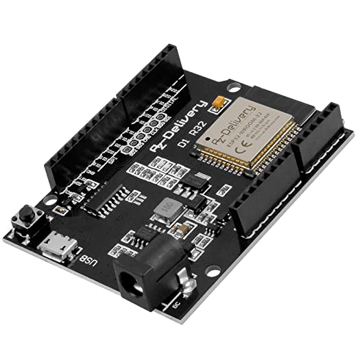 ESP32 NodeMCU D1 R32 WLAN Entwicklungsboard mit CH340G und WiFi + Bluetooth IoT mit Mikro USB kompatibel mit Arduino - AZ-Delivery