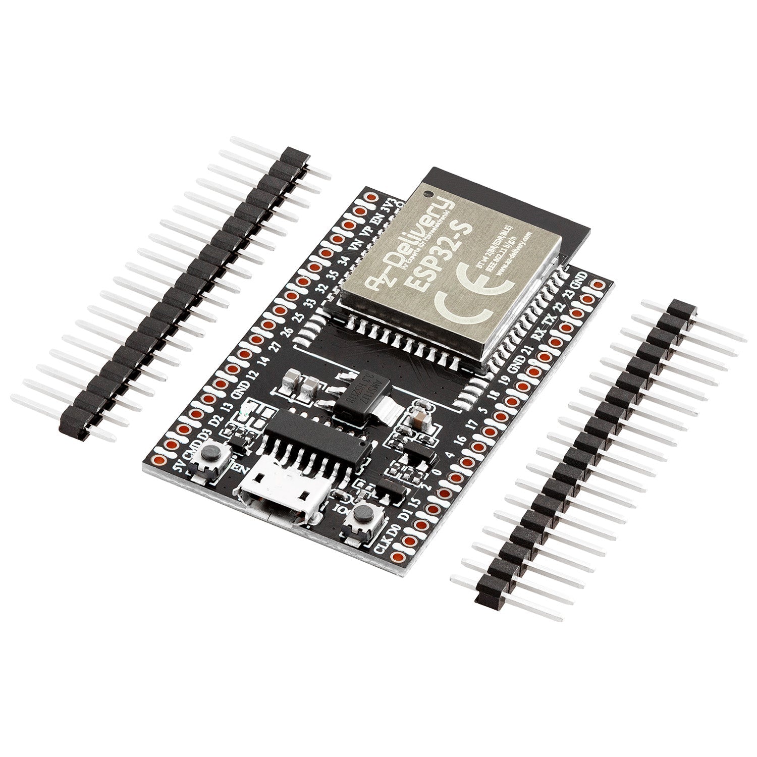 ESP32S Dev Kit C V4 NodeMCU WLAN Development Board unverlötet kompatibel mit Arduino (Nachfolger Modul von ESP32S Dev Kit C) - AZ-Delivery
