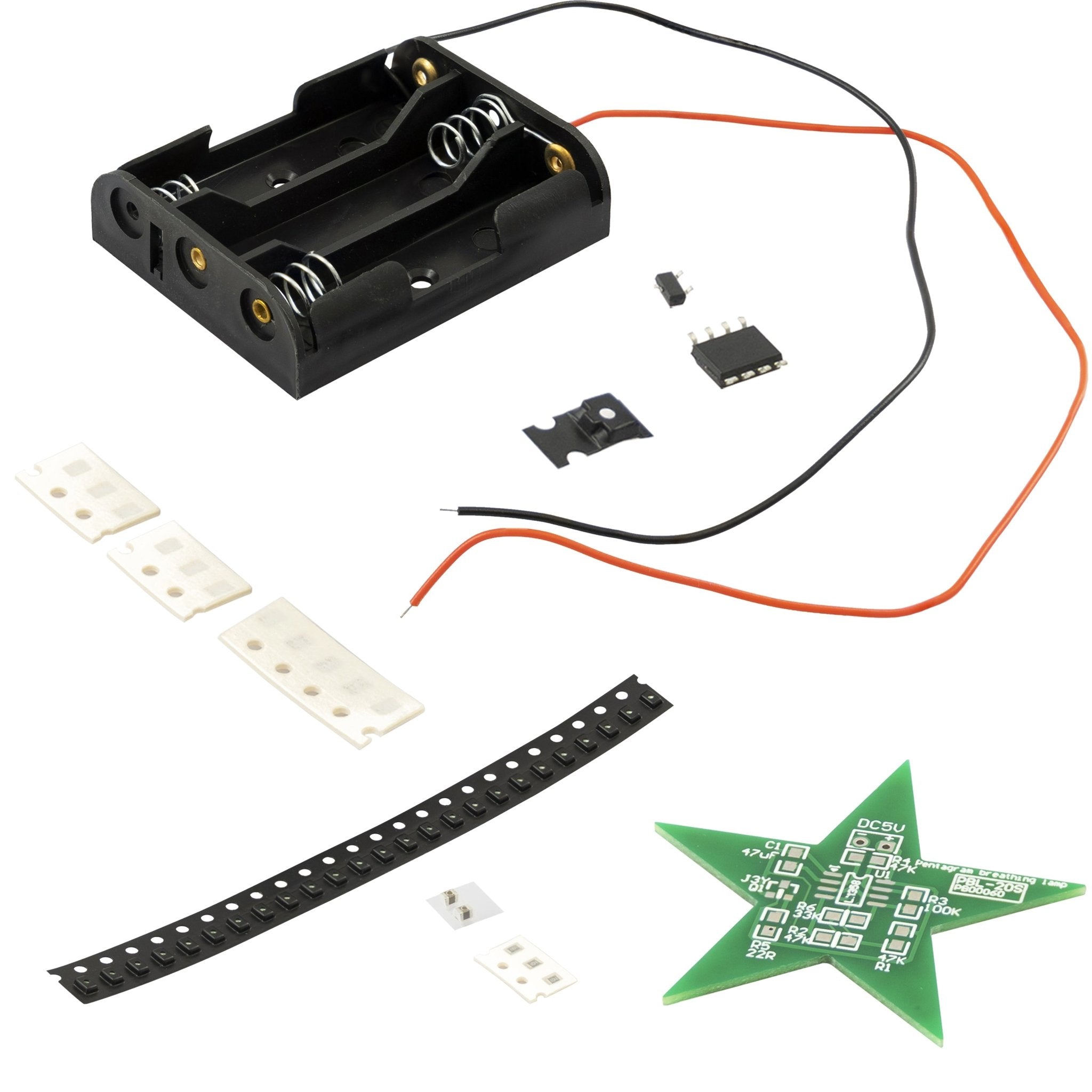 LED Weihnachtsstern Lötset – DIY Elektronik Bausatz für einen Stern mit rotem Beleuchtungseffekt – Ideal für MINT Lernen, Weihnachtsdekoration und Lötübungen - AZ-Delivery